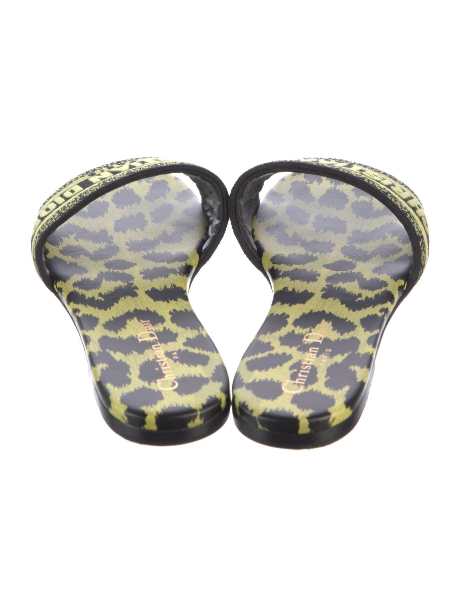 Christian Dior Canvas Animal Print Slides